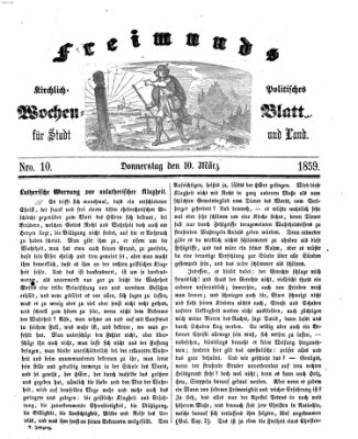 Freimund's kirchlich-politisches Wochenblatt für Stadt und Land Donnerstag 10. März 1859