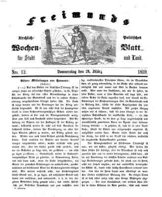 Freimund's kirchlich-politisches Wochenblatt für Stadt und Land Donnerstag 24. März 1859