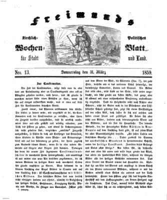 Freimund's kirchlich-politisches Wochenblatt für Stadt und Land Donnerstag 31. März 1859