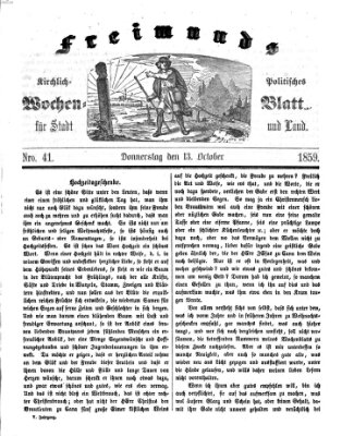 Freimund's kirchlich-politisches Wochenblatt für Stadt und Land Donnerstag 13. Oktober 1859