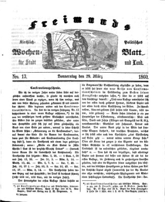 Freimund's kirchlich-politisches Wochenblatt für Stadt und Land Donnerstag 29. März 1860