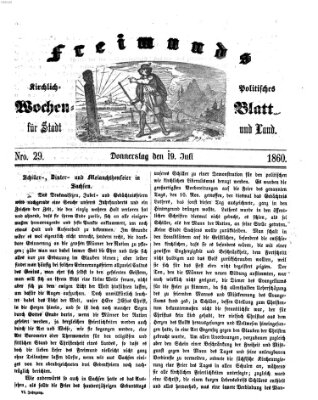 Freimund's kirchlich-politisches Wochenblatt für Stadt und Land Donnerstag 19. Juli 1860