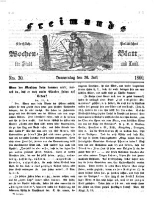 Freimund's kirchlich-politisches Wochenblatt für Stadt und Land Donnerstag 26. Juli 1860