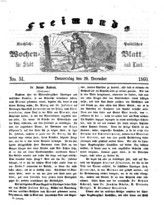 Freimund's kirchlich-politisches Wochenblatt für Stadt und Land Donnerstag 20. Dezember 1860