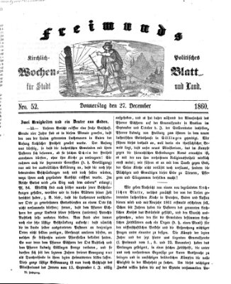 Freimund's kirchlich-politisches Wochenblatt für Stadt und Land Donnerstag 27. Dezember 1860