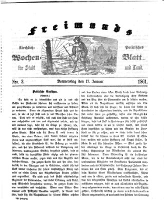 Freimund's kirchlich-politisches Wochenblatt für Stadt und Land Donnerstag 17. Januar 1861