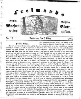 Freimund's kirchlich-politisches Wochenblatt für Stadt und Land Donnerstag 7. März 1861