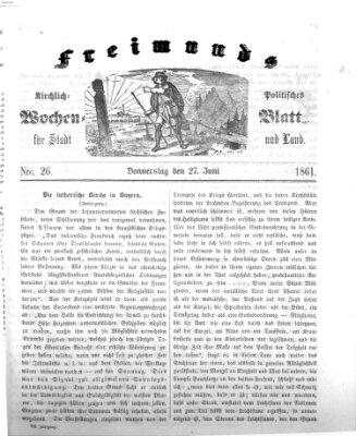 Freimund's kirchlich-politisches Wochenblatt für Stadt und Land Donnerstag 27. Juni 1861