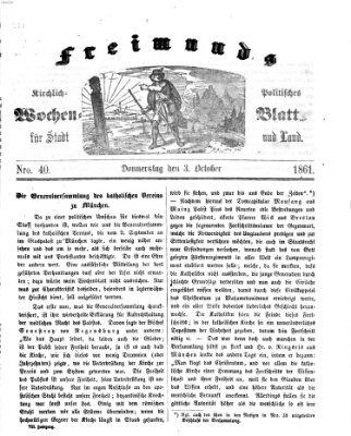 Freimund's kirchlich-politisches Wochenblatt für Stadt und Land Donnerstag 3. Oktober 1861