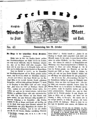 Freimund's kirchlich-politisches Wochenblatt für Stadt und Land Donnerstag 24. Oktober 1861