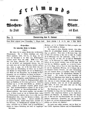 Freimund's kirchlich-politisches Wochenblatt für Stadt und Land Donnerstag 9. Januar 1862