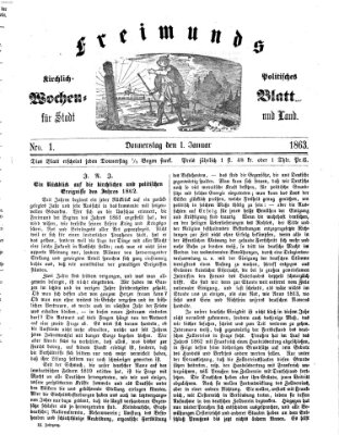 Freimund's kirchlich-politisches Wochenblatt für Stadt und Land Donnerstag 1. Januar 1863