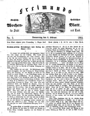 Freimund's kirchlich-politisches Wochenblatt für Stadt und Land Donnerstag 4. Februar 1864