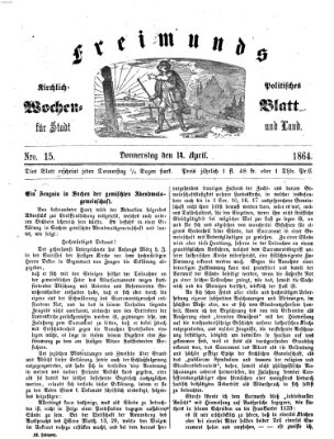 Freimund's kirchlich-politisches Wochenblatt für Stadt und Land Donnerstag 14. April 1864