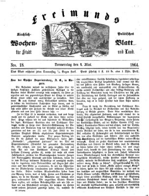 Freimund's kirchlich-politisches Wochenblatt für Stadt und Land Mittwoch 4. Mai 1864