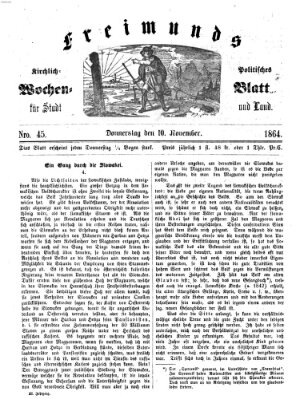 Freimund's kirchlich-politisches Wochenblatt für Stadt und Land Donnerstag 10. November 1864