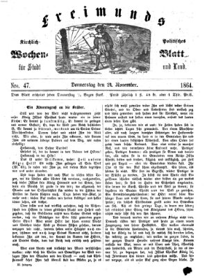 Freimund's kirchlich-politisches Wochenblatt für Stadt und Land Donnerstag 24. November 1864