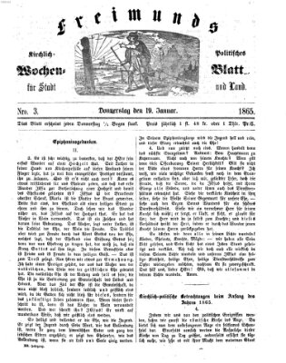 Freimund's kirchlich-politisches Wochenblatt für Stadt und Land Donnerstag 19. Januar 1865