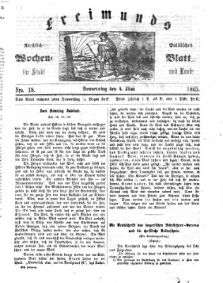 Freimund's kirchlich-politisches Wochenblatt für Stadt und Land Donnerstag 4. Mai 1865