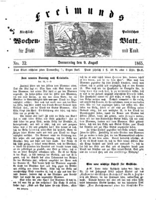 Freimund's kirchlich-politisches Wochenblatt für Stadt und Land Mittwoch 9. August 1865