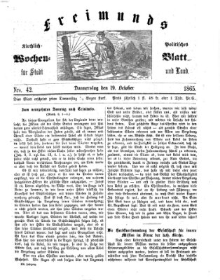 Freimund's kirchlich-politisches Wochenblatt für Stadt und Land Donnerstag 19. Oktober 1865