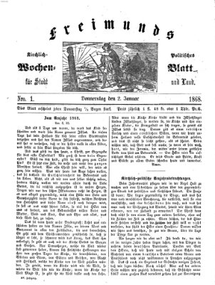 Freimund's kirchlich-politisches Wochenblatt für Stadt und Land Donnerstag 2. Januar 1868