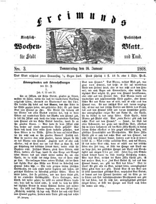 Freimund's kirchlich-politisches Wochenblatt für Stadt und Land Donnerstag 16. Januar 1868