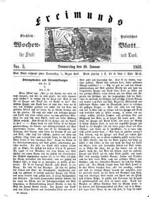 Freimund's kirchlich-politisches Wochenblatt für Stadt und Land Donnerstag 30. Januar 1868