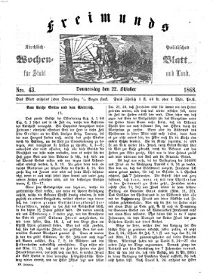 Freimund's kirchlich-politisches Wochenblatt für Stadt und Land Donnerstag 22. Oktober 1868