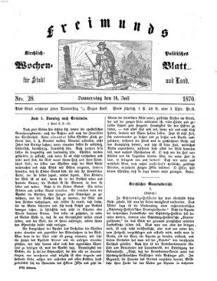 Freimund's kirchlich-politisches Wochenblatt für Stadt und Land Donnerstag 14. Juli 1870