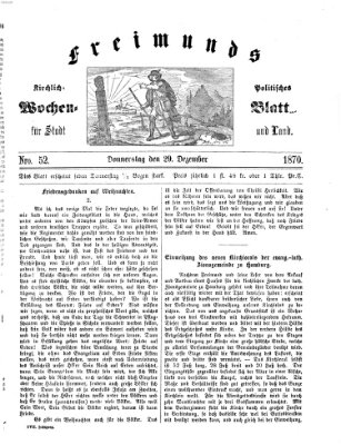 Freimund's kirchlich-politisches Wochenblatt für Stadt und Land Donnerstag 29. Dezember 1870