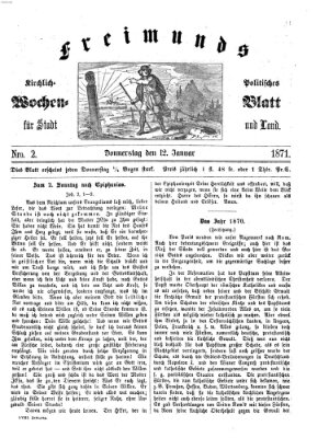 Freimund's kirchlich-politisches Wochenblatt für Stadt und Land Donnerstag 12. Januar 1871