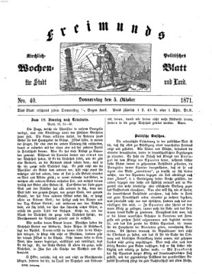 Freimund's kirchlich-politisches Wochenblatt für Stadt und Land Donnerstag 5. Oktober 1871