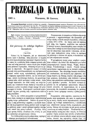 Przegląd Katolicki Donnerstag 29. Juni 1865