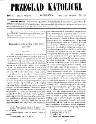 Przegląd Katolicki Donnerstag 24. August 1865