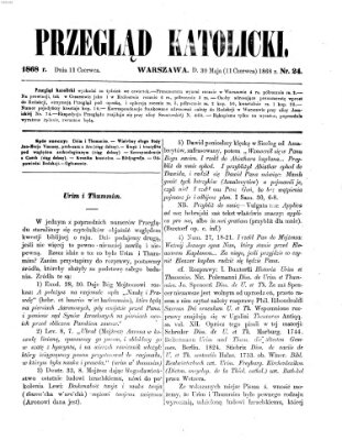 Przegląd Katolicki Donnerstag 11. Juni 1868