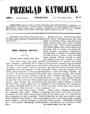 Przegląd Katolicki Donnerstag 17. Februar 1870