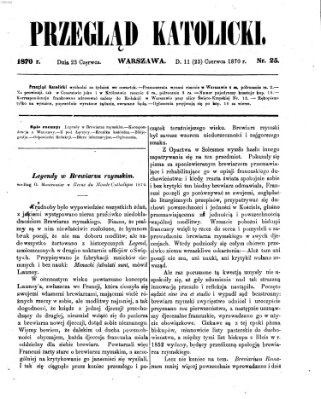 Przegląd Katolicki Donnerstag 23. Juni 1870