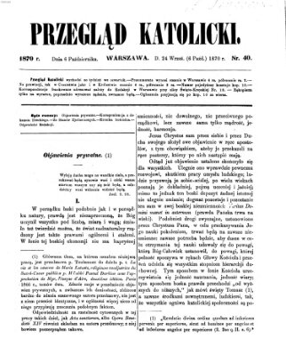 Przegląd Katolicki Donnerstag 6. Oktober 1870