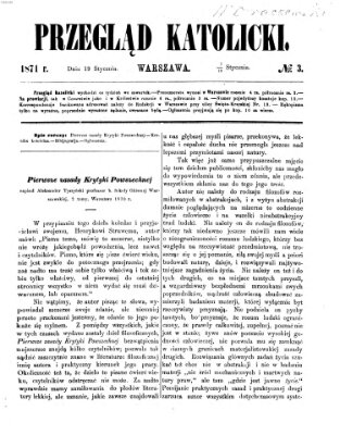 Przegląd Katolicki Donnerstag 19. Januar 1871