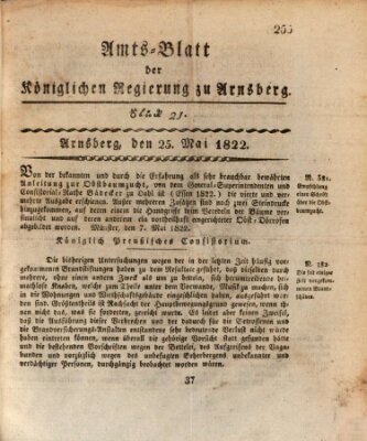 Amtsblatt für den Regierungsbezirk Arnsberg Samstag 25. Mai 1822