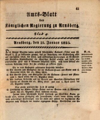 Amtsblatt für den Regierungsbezirk Arnsberg Samstag 25. Januar 1823