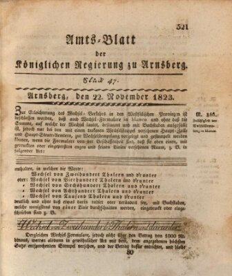 Amtsblatt für den Regierungsbezirk Arnsberg Samstag 22. November 1823