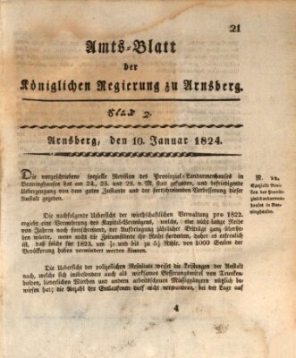 Amtsblatt für den Regierungsbezirk Arnsberg Samstag 10. Januar 1824