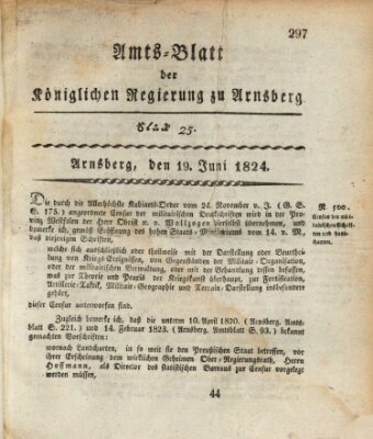 Amtsblatt für den Regierungsbezirk Arnsberg Samstag 19. Juni 1824