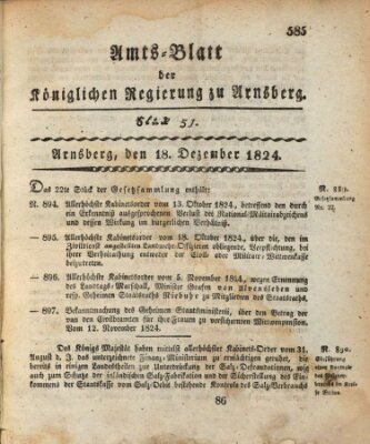 Amtsblatt für den Regierungsbezirk Arnsberg Samstag 18. Dezember 1824