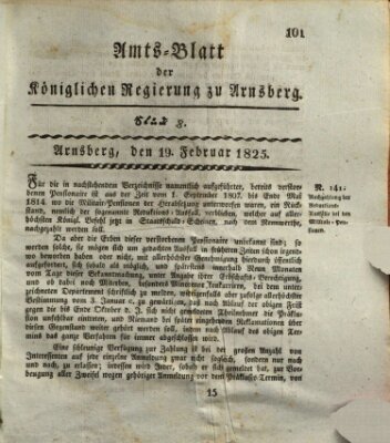 Amtsblatt für den Regierungsbezirk Arnsberg Samstag 19. Februar 1825