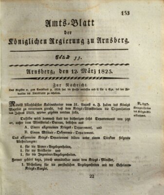 Amtsblatt für den Regierungsbezirk Arnsberg Samstag 12. März 1825