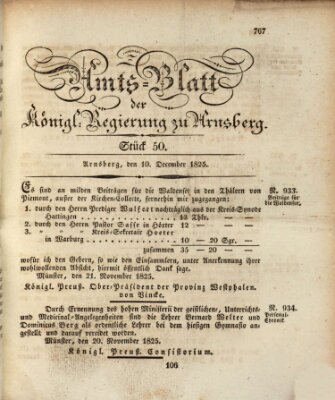 Amtsblatt für den Regierungsbezirk Arnsberg Samstag 10. Dezember 1825