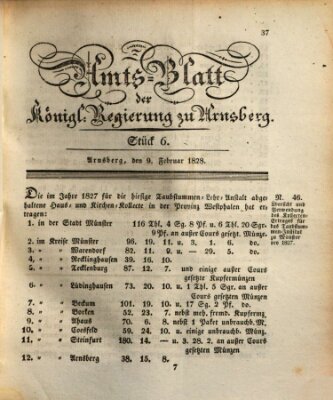 Amtsblatt für den Regierungsbezirk Arnsberg Samstag 9. Februar 1828